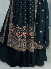 Load image into Gallery viewer, Dark Green Color Georgette Fabric Alluring Function Wear Palazzo Suit