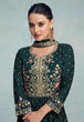 Load image into Gallery viewer, Dark Green Color Georgette Fabric Alluring Function Wear Palazzo Suit