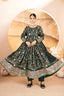 Dark Green Designer Star Georgette Anarkali Suit with Heavy Sequins & Embroidery, Pants & Dupatta ClothsVilla