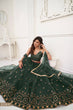 Load image into Gallery viewer, Dark Green Elegant Butterfly Net Lehenga with Tone-to-Tone Embroidery