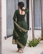 Load image into Gallery viewer, Dark Green Elegant Roman Silk Embroidered Suit Set with Jacquard Dupatta – Zari, Sequence &amp; Coding Work ClothsVilla