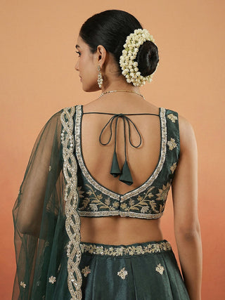 Tissue Beads with Embroidered Lehenga Choli with Dupatta Clothsvilla