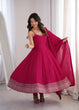 Load image into Gallery viewer, Dark Pink Chanderi Anarkali Gown ClothsVilla