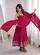 Load image into Gallery viewer, Dark Pink Chanderi Anarkali Gown ClothsVilla