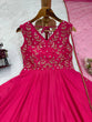 Load image into Gallery viewer, Dark Pink Elegant Chinon Silk Ensemble – Luxe Thread &amp; Sequin Work ClothsVilla