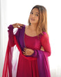 Load image into Gallery viewer, Dark Pink Elegant Colorful Fox Georgette Anarkali Set – Perfect for Festive &amp; Wedding Wear