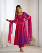Load image into Gallery viewer, Dark Pink Elegant Colorful Fox Georgette Anarkali Set – Perfect for Festive &amp; Wedding Wear