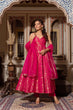 Load image into Gallery viewer, Dark Pink Elegant Jacquard Silk Weaving Suit Set with Dupatta