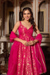 Load image into Gallery viewer, Dark Pink Elegant Jacquard Silk Weaving Suit Set with Dupatta