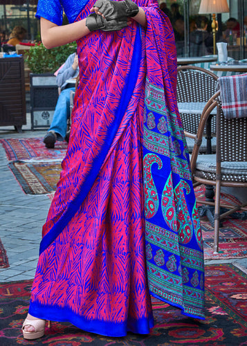 Dark Pink Elegant Satin Crepe Saree – A Perfect Blend of Luxury & Grace ClothsVilla