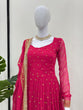 Load image into Gallery viewer, Dark Pink Elegant Thread &amp; Sequin Work Georgette Suit Set