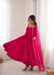 Load image into Gallery viewer, Dark Pink Silk Chanderi Anarkali Set ClothsVilla