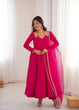 Load image into Gallery viewer, Dark Pink Silk Chanderi Anarkali Set ClothsVilla