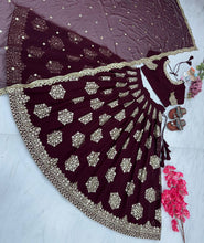 Load image into Gallery viewer, Dark Purple Designer Lehenga-Choli with Heavy Embroidery &amp; Sequence Work Clothsvilla