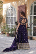 Load image into Gallery viewer, Dark Purple Elegant Designer Rangoli Silk Lehenga Choli with Sequins &amp; Thread Embroidery ClothsVilla