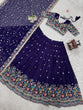 Load image into Gallery viewer, Dark Purple Elegant Faux Georgette Lehenga Choli with Thread and Sequin Work ClothsVilla