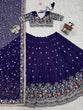 Load image into Gallery viewer, Dark Purple Elegant Faux Georgette Lehenga Choli with Thread and Sequin Work ClothsVilla