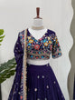 Load image into Gallery viewer, Dark Purple Elegant Faux Georgette Lehenga Choli with Thread and Sequin Work ClothsVilla