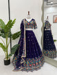 Load image into Gallery viewer, Dark Purple Elegant Faux Georgette Lehenga Choli with Thread and Sequin Work ClothsVilla