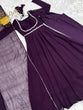 Load image into Gallery viewer, Dark Purple Elegant Georgette Anarkali Gown Set with Dupatta &amp; Pants - Ready to Wear