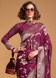 Load image into Gallery viewer, Dark Purple Fairytale Banarasi Georgette Silk Saree with Brocade Blouse – Summer Glam Edition ClothsVilla