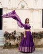 Load image into Gallery viewer, Dark Purple Graceful Elegance Pure Chanderi Lehenga with Zari Border &amp; Sequin Dupatta