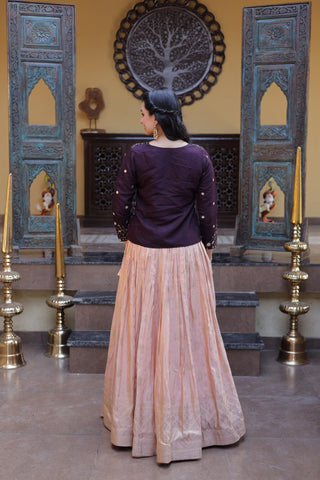 Dark Purple Jacquard Lehenga Choli ClothsVilla
