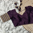 Load image into Gallery viewer, Dark Purple Kilmora Silk Blouse with Handcrafted Embroidery and Sequence Accents ClothsVilla