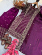 Load image into Gallery viewer, Dark Purple Premium Designer Party Wear Ready-Made Top, Plazzo &amp; Dupatta Set ClothsVilla