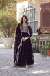 Load image into Gallery viewer, Dark Purple Premium Designer Readymade Gown with Dupatta – Elegant Embroidered Pearl Work ClothsVilla