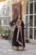 Load image into Gallery viewer, Dark Purple Premium Faux Blooming Embroidered Gown Set with Designer Dupatta ClothsVilla
