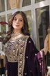 Load image into Gallery viewer, Dark Purple Premium Faux Blooming Embroidered Gown Set with Designer Dupatta ClothsVilla