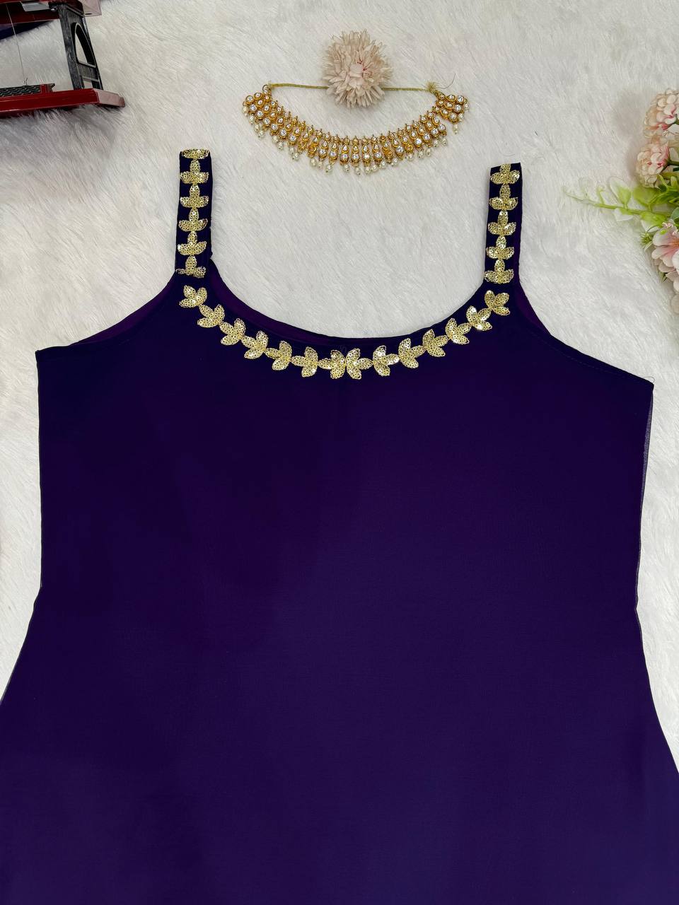 Dark Purple Rakhi Special Elegant Sharara Set ClothsVilla
