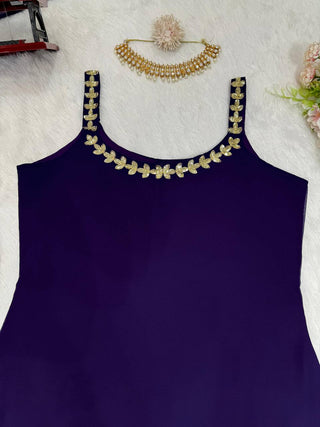 Dark Purple Rakhi Special Elegant Sharara Set ClothsVilla