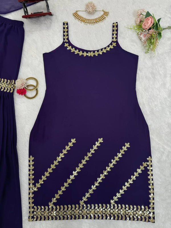 Dark Purple Rakhi Special Elegant Sharara Set ClothsVilla