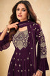 Load image into Gallery viewer, Dark Purple Sharara Indian Designer Salwar Suit Ready to Wear Salwar Kameez Palazzo Suit Wedding Sharara Suit Partywear Kameez Suit