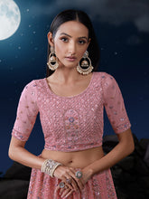 Load image into Gallery viewer, Dazzle in Delicate Pink Shimmering Sequence Lehenga Choli Set ClothsVilla