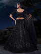 Load image into Gallery viewer, Dazzle in Sequined Elegance Black Net Lehenga Choli Set ClothsVilla