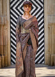 Load image into Gallery viewer, Deep Brown Ethereal Organza Silk Saree – Graceful &amp; Glamorous Drape ClothsVilla
