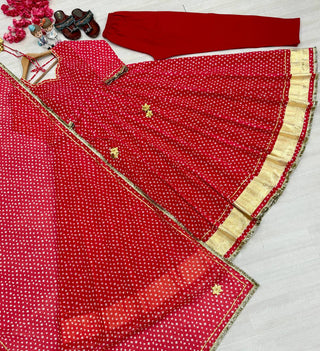 Designer Bandhej Georgette Gown Set ClothsVilla