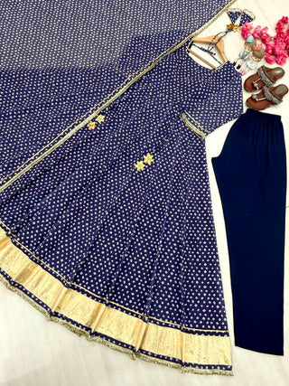 Designer Bandhej Georgette Gown Set ClothsVilla