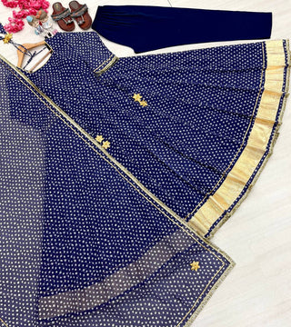 Designer Bandhej Georgette Gown Set ClothsVilla