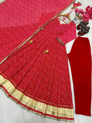 Designer Bandhej Georgette Gown Set ClothsVilla