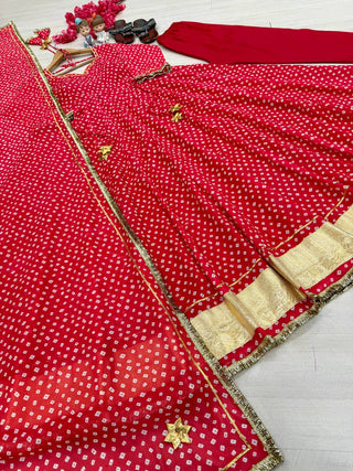 Designer Bandhej Georgette Gown Set ClothsVilla