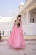 Load image into Gallery viewer, Designer Chanderi Gown with Ice Velvet Koti ClothsVilla