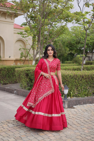 Designer Glory Satin Embroidered Lehenga Choli Set ClothsVilla