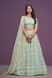 Load image into Gallery viewer, Pista Designer Net Lehenga Choli Set ClothsVilla
