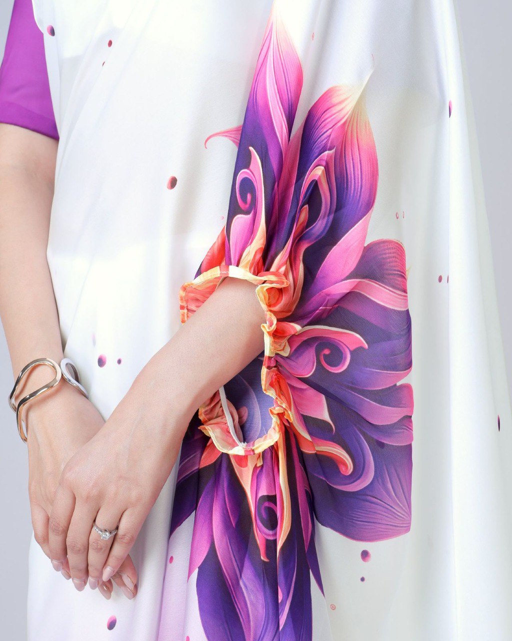 Designer New Launch – Freehand Saree with Handsfree Mandala Innovation ClothsVilla