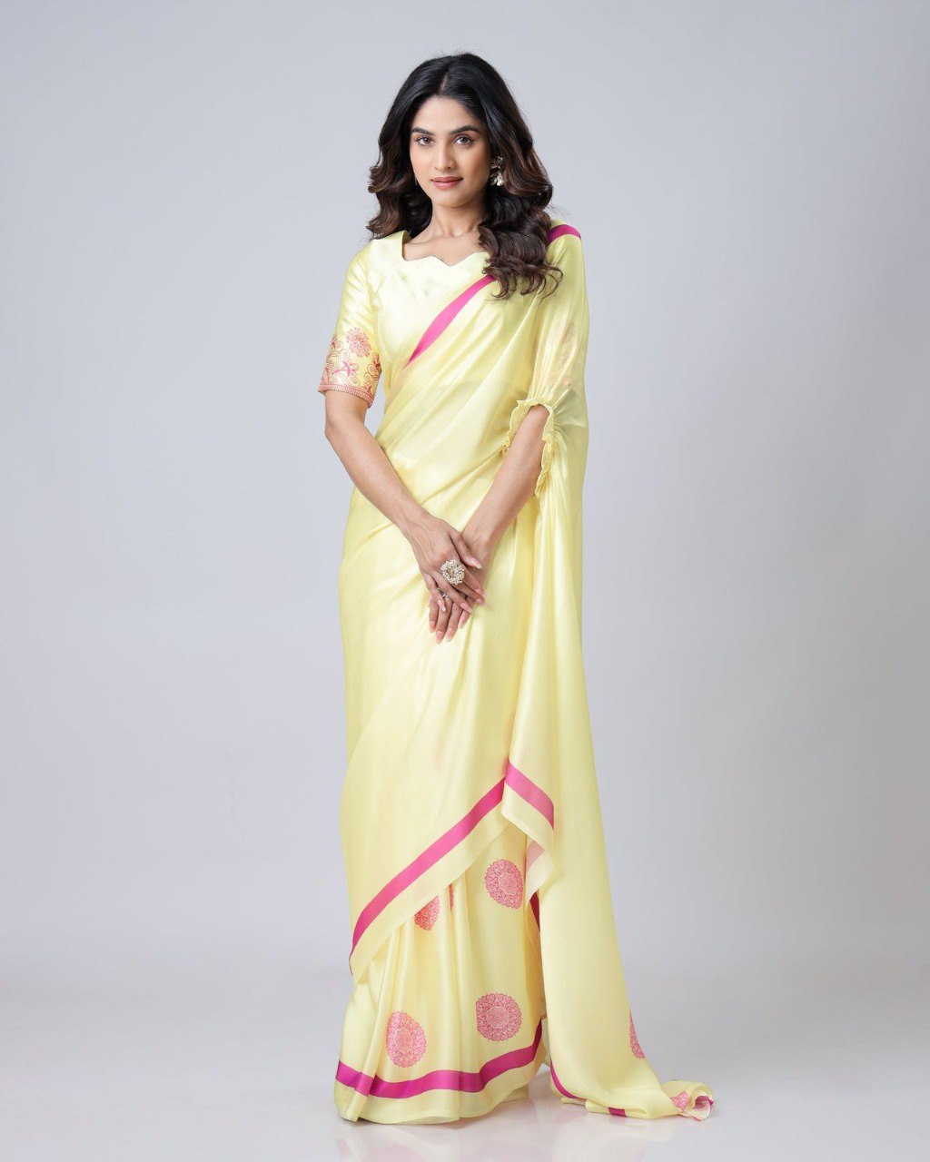 Designer New Launch – Freehand Saree with Handsfree Mandala Innovation ClothsVilla