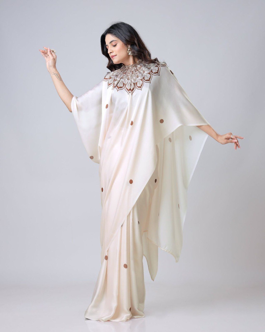Designer New Launch – Freehand Saree with Handsfree Mandala Innovation ClothsVilla